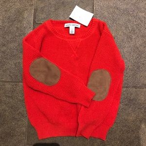 Cashmere sweater with suede elbow patches
